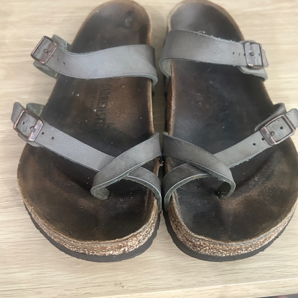 Birkenstock Dark Gray Cross Strap Sandals